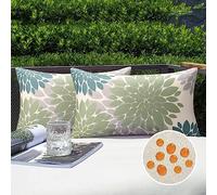 Federe Cuscini Divano 30x50 Verde Blu Copricuscini per Divano Lino Impermeabile Dalia Fiore Fodere Quadrate Esterno Decorativi Arredo Moderno Casa Auto Giardino Balcone Soggiorno Letto Sedia Set di 2