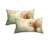 Federe Cuscini Divano 30x60, Set da 4 Federe Cuscini Letto Primavera, Copricuscini Decorative con Motivo Fiore Decorativo Casa, Copricuscini per Sofa Sedia Soggiorno Balcone Letto Camera, Regalo -4711