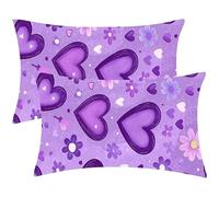 Federe Cuscini Divano 30x60 Set di 2 Cuscino Divano in Lino, Rettangolare Decorativa Copricuscini Doppia Faccia Stampa Cuscino, per Arredamento Soggiorno Addobbi Esterno, Regali (Violetta Amore) m1038
