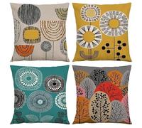 Federe Cuscini Divano 35x35 cm Geometria Cuscini per Divano Set di 4 Astratto Copri Cuscini Morbido per Giardino Soggiorno Camera da Letto Moderne Federe Cuscini Giardino il Sedia Copricuscini Divano
