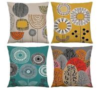 Federe Cuscini Divano 35x35 cm Geometria Cuscini per Divano Set di 4 Astratto Copri Cuscini Morbido per Giardino Soggiorno Camera da Letto Moderne Federe Cuscini Giardino il Sedia Copricuscini Divano