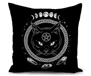 federe cuscini divano 40 x 40 gatto nero gotico wicca goth witch streghe tarocchi regalo donna gadget copricuscini divano cuscino decorativi accessori soggiorno camera da letto