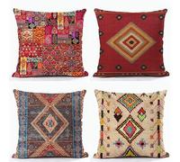 Federe Cuscini Divano 40x40 cm Colorato Cuscini per Divano Set di 4 Boho Copri Cuscini Morbido per Giardino Soggiorno Camera da Letto Moderne Federe Cuscini Giardino il Sedia Copricuscini Divano