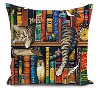 federe cuscini divano 40x40 cuscino da lettura gatto regalo donna gadget copricuscini divano cuscino libreria decorativi soggiorno camera da letto accessori