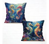 Federe Cuscini Divano 40x40cm Set di 2 Colore Copricuscini Divano Animale Impermeabile Morbido Velluto Cuscini Letto Decorativi Motivo Stampa Fronte-retro Design, per Camera Balcone Esterno S-255OJ3