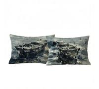 Federe Cuscini Divano 40x70 2 Pack, Barca Federe Cuscini Divano 70 x 40cm Morbido e confortevole e Design con Cerniera Invisibile, Copricuscini per Letto Decorazioni Casa Stile cinese 2080-XYBZ