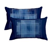 Federe Cuscini Divano 40x70 2 Pezzi, Marina Copri Cuscini per Divano Esterno, Rettangolari Copricuscino Impermeabile in Lino, Fodera Cuscino Decorativo per Regalo Donna, Decor Casa, (Geometria) -3262