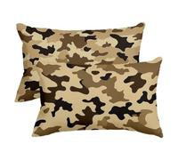Federe Cuscini Divano 40x70 2 Pezzi, Marrone Copri Cuscini per Divano Esterno, Rettangolari Copricuscino Impermeabile in Lino, Fodera Cuscino Decorativo per Regalo Donna, Decor Casa, (Astratto) -3306