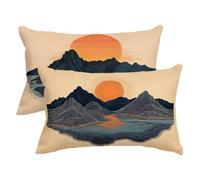 Federe Cuscini Divano 40x70 2 Pezzi, Paesaggio Copri Cuscini per Divano Esterno, Rettangolari Copricuscino Impermeabile in Lino, Fodera Cuscino Decorativo per Regalo Donna Decor Casa, (Montagna) -3478