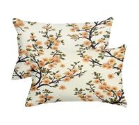 Federe Cuscini Divano 40x70, Fodere Cuscini da Esterno Impermeabile Set di 2, Primavera Copricuscini Divano in Lino, Rettangolari Federa Cuscino Floreale, Fodera Cuscino per Regalo Donna, Decor -3331