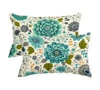 Federe Cuscini Divano 40x70, Fodere Cuscini da Esterno Impermeabile Set di 2, Primavera Copricuscini Divano in Lino, Rettangolari Federa Cuscino Floreale, Fodera Cuscino per Regalo Donna, Decor -3517