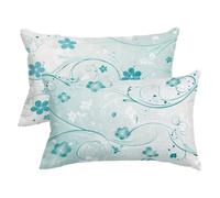 Federe Cuscini Divano 40x70, Fodere Cuscini da Esterno Impermeabile Set di 2, Uovo d'anatra Copricuscini Divano in Lino, Rettangolari Federa Cuscino Floreale, Fodera Cuscino per Regalo Donna -3363