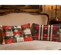 Federe Cuscini Divano 40x70cm Cuscini per Divano Rosso 2 Pezzi Rettangolo Federa Cuscino Natale,2026 Nuovocon Velluto Stampa Fronte Retro Pillow per Soggiorno Camera Letto Panca Decorazione O-602B