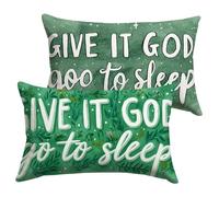 Federe Cuscini Divano 40x70cm Verde Salvia Copricuscini Divano Lascia Fare A Dio Cuscini per Velluto Impermeabile con La Cerniera Invisibile，Sedia Terrazza Camera da Letto Decor Regalo，Set di 2 Y-P345