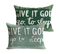 Federe Cuscini Divano 40x75cm Verde Copricuscini Divano Lascia Fare A Dio Cuscini per Lino Impermeabile con La Cerniera Invisibile, Sedia Terrazza Camera da Letto Decorazioni Regalo, Set di 2 Y-P945