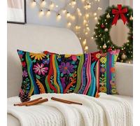 Federe Cuscini Divano 40x80 cm Floreale Cuscini Divano Set di 2 Copricuscini Africa Doppio Lato Motivo Lino Copricuscini Divano per Autunno Decorativi per Soggiorno Camera da Letto Giardino 3m-8