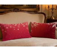 Federe Cuscini Divano 40x80cm Cuscini per Divano Rosso 2 Pezzi Rettangolo Federa Cuscino Inverno,2026 Nuovocon Velluto Stampa Fronte Retro Pillow per Soggiorno Camera Letto Panca Decorazione O-660B