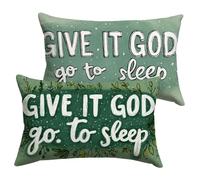 Federe Cuscini Divano 40x80cm Verde Copricuscini Divano Lascia Fare A Dio Cuscini per Velluto Impermeabile con La Cerniera Invisibile，Sedia Terrazza Camera da Letto Decor Regalo，Set di 2 Y-P945