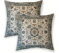 Federe Cuscini Divano 45x45 cm Velluto Bruciato 2 Pezzi Copricuscini, Federa Cuscino Decorativo Quadrato, Copricuscino Stile persiano Cuscini da Esterno Impermeabili per Soggiorno Giardino SJ-107