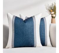 Federe Cuscini Divano 45x45 Moderno Decorativo Copricuscini Divano Giunzione Quadrata Cuscini Per Divano Blu Grigio Beige Banda Copricuscino Per Soggiorno Divano Da Giardino, 2 Pezzi