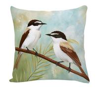 Federe Cuscini Divano 45X45 Uccelli Bianco Lino Quadrate Cuscini Cerniera Invisibile Per La Decorazione Domestica Soggiorno Camera Da Letto Divano