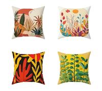Federe Cuscini Divano 45X45CM Set di 4 Colore Cuscini Divano Scenario Naturale Impermeabile Decorazione Quadrate Lino Copricuscini Stampa HD Fronte-Retro per Soggiorno Balcone Esterno Decor 3-N1U17