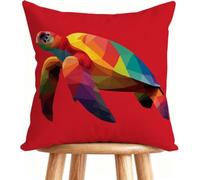 Federe Cuscini Divano 50 x 50 cm Cuscino Esterno Rosso Decorativi Copricuscini Lino per Casa Decorazioni Tartaruga Marina K-G82O3