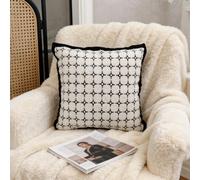 Federe Cuscini Divano 50 x 50 Peluche Morbide Morte Con Cerniera Invisibile | Adatto per Mobili Moderni,Soggiorno,Divano,camera da letto Decorazione,Stampa doppia facciaLinea Bianca Nera