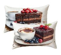 Federe Cuscini Divano 50 x 70, Caffè Cuscini da Esterno Impermeabili Rettangolari, 2 Pezzi Velluto Copricuscini con Cerniera Invisibile, per Soggiorno Camera da Letto, Regalo Donna, Pane E-4741