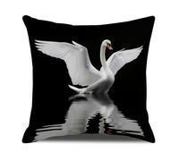 Federe Cuscini Divano 50X50 Cigno Animale Lino Decorative Cuscini Per La Decorazione Domestica Soggiorno Camera Da Letto Divano Con Cerniera Invisibile