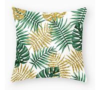 Federe Cuscini Divano 50x50 Oro Verde Bianco Copricuscini 50x50 Cotone e Lino Fodere Cuscini 50x50 Divano Forte Traspirabilità Cuscini per Divano con Cerniera Nascosta Cuscini Letto 1 Pieces