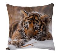 Federe Cuscini Divano 50X50 Tigre Gialla Lino Decorative Cuscini Per La Decorazione Domestica Soggiorno Camera Da Letto Divano Con Cerniera Invisibile