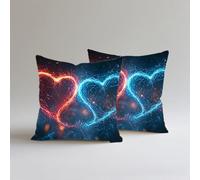 Federe Cuscini Divano 50x50cm 2 Pezzi Amore,Lino de Cotone Stampa Doppia Faccia Impermeabile All'aperto Decorativo Quadrati Copricuscini, Federa Cuscino Morbido Con Cerniera Invisibile,Astratto S0A428