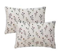Federe Cuscini Divano 50x60 cm Federe Cuscini Bianco Cuscino Rettangolare Divano Set da 2 Lino Decorativi Copricuscini Floreale Doppia Faccia Stampa per Home Sedia Camera da Letto Arredo Regalo S-1