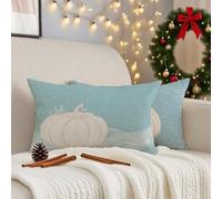 Federe Cuscini Divano 50x70 cm Blu Cuscini Divano Set di 2 Copricuscini Zucca Doppio Lato Motivo Lino Copricuscini Divano per Autunno Decorativi per la Casa Soggiorno Camera da Letto Giardino 3m-790