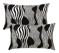 Federe Cuscini Divano 50x70 cm Set di 2 Federa Cuscino Bianco Nero Copri Cuscini per Divano Linee Astratte Fodere Cuscino Decorativi Copricuscino Decorazioni per la Casa con Cerniera Nascosta -SC457