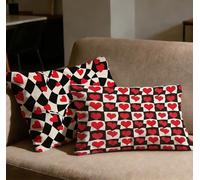 Federe Cuscini Divano 50x70 Set di 2 Cuscini Rosso Velluto Cuscino Divano Amore,2026 Nuovo Rettangolo Con Cerniera Invisibile Federa Cuscino per Casa Decorative Soggiorno Camera da Letto Sedia O-632C