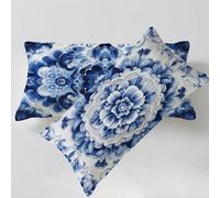 Federe Cuscini Divano 50x70cm Blu Federa Cuscino Europa Settentrionale Copricuscini, Lino Cuscini per Divano Set di 2 Stampa Fronte-Retro Morbido e Confortevole per Divano Letto Decorativi C0C1033