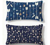 Federe Cuscini Divano 50x70cm Cuscini per Divano Blu Navy Set di 2 Velluto Federe Europa Settentrionale,2026 Nuovo Rettangolari Stampata Fronte-retro Cuscino per Decorazione Inverno Camera Letto O-30U