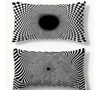 Federe Cuscini Divano 50x70cm Cuscini per Divano Nero Set di 2 Velluto Federe Europa Settentrionale,2026 Nuovo Rettangolari Stampata Fronte-retro Cuscino per Decorazione Inverno Camera Letto O-34U