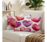 Federe Cuscini Divano 50x80 cm Set di 2 Rosso Cuscini da Esterno Impermeabili Rettangolari, Amore Decorativi Copricuscini in Lino Cuscino Divano, per Estate Giardino Soggiorno Letto Decorazione K-4219