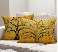 Federe Cuscini Divano 50x80 Set di 2 Cuscini per Divano in Lino, Autunno Guanciale Letto Morbidi e Traspiranti per Dorme Durevole Cerniera Invisibile per Autunno Decorativo Copricuscini Albero R-467