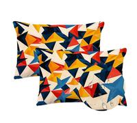 Federe Cuscini Divano 50x90cm 2 pezzi Rettangolari Cuscini da Esterno Geometria Impermeabili Velluto Copricuscini Decorativo Federe per Cuscino Dotato di cerniera ,Giardino Decor,Semplicità LY-880