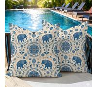 Federe Cuscini Divano 55x55 cm Blu Elefante Set di 2, Cuscini Divano Esterno, Impermeabili Decorativo Copricuscini Divano con Cerniera Invisibile, Copricuscini per Giardino Balcone Terrazza, #262l