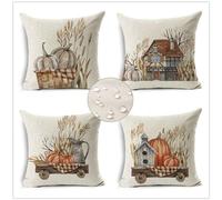 Federe Cuscini Divano 60 x 60 Retro Cuscini da Esterno Set di 4 Casale Cuscini per Divano Impermeabile Lino Federe Cuscino Decorativo, Quadrate Copricuscino Divano per Giardino Patio Arredo CasaY382