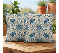 Federe Cuscini Divano 60x60 cm Blu Elefante Set di 2, Cuscini Divano Esterno, Impermeabili Decorativo Copricuscini Divano con Cerniera Invisibile, Copricuscini per Giardino Balcone Terrazza, #262l