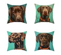 Federe Cuscini Divano 60X60CM Set di 4 Lago Blu Cuscini Divano Cane Impermeabile Decorazione Quadrate Morbido Copricuscini Stampa HD Fronte-Retro per Soggiorno Camera Balcone Esterno Decor C-8IO1