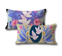 Federe Cuscini Divano 60x80 Cuscini per Divano Uccelli Viola Resistente Lino Federe Cuscino Letto 2 Pezzi, Decorazioni Autunnali Copricuscini, per Casa Camera da Letto Halloween Decorazioni L-373