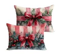 Federe Cuscini Divano 60x80cm Natale Copricuscini Divano Regalo Cuscini per Lino Impermeabile con La Cerniera Invisibile, Sedia Terrazza Camera da Letto Decorazioni Regalo, Set di 2 Pezzi Y-P1053