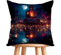 Federe Cuscini Divano 65 x 65 cm Cuscino Esterno Zen Decorativi Copricuscini Lino per Casa Decorazioni Lago W-4G0K9